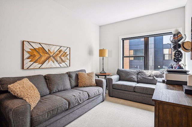 living room featuring carpet flooring