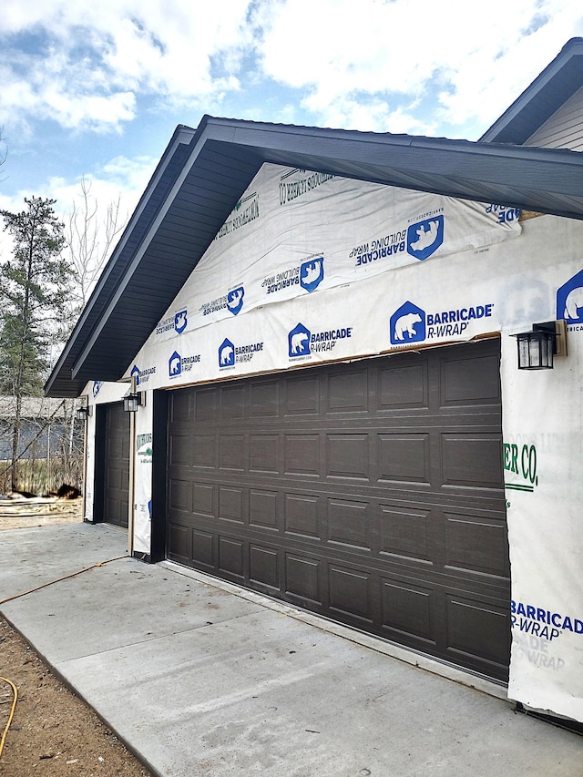 view of garage
