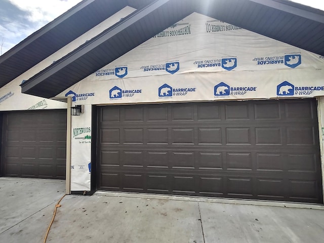 view of garage