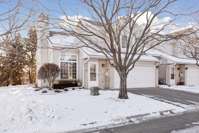 view of front property with a garage