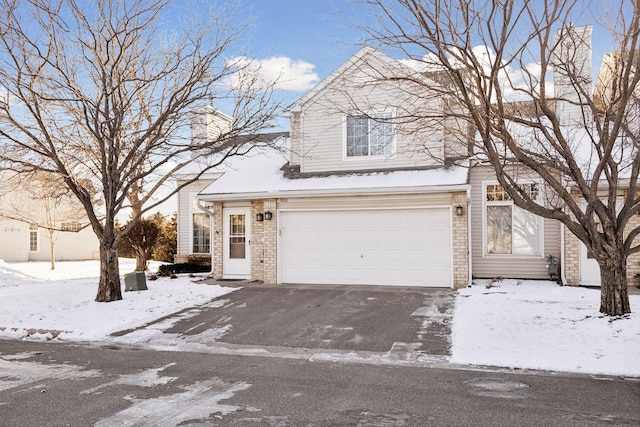 view of front property with a garage