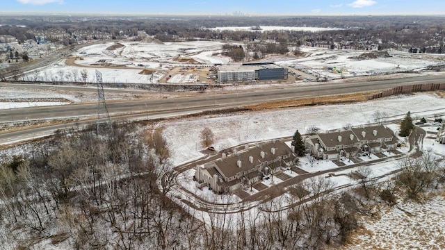 view of snowy aerial view