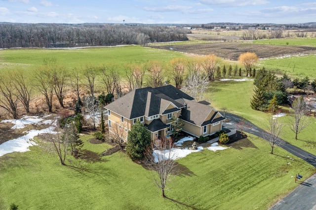 aerial view featuring a rural view