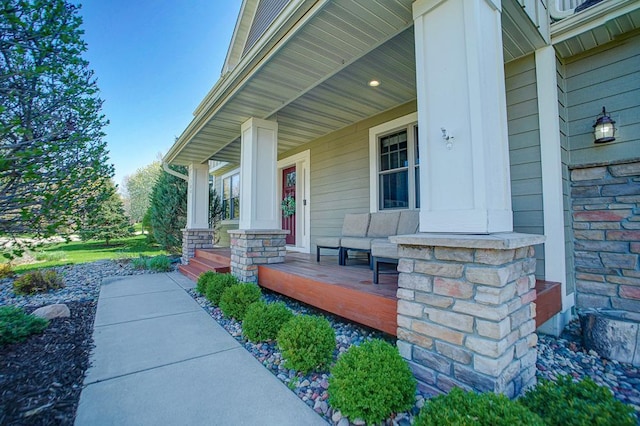 view of patio featuring covered porch