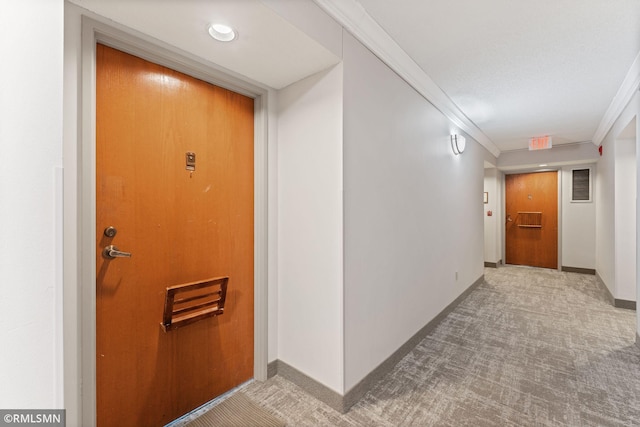 corridor with ornamental molding