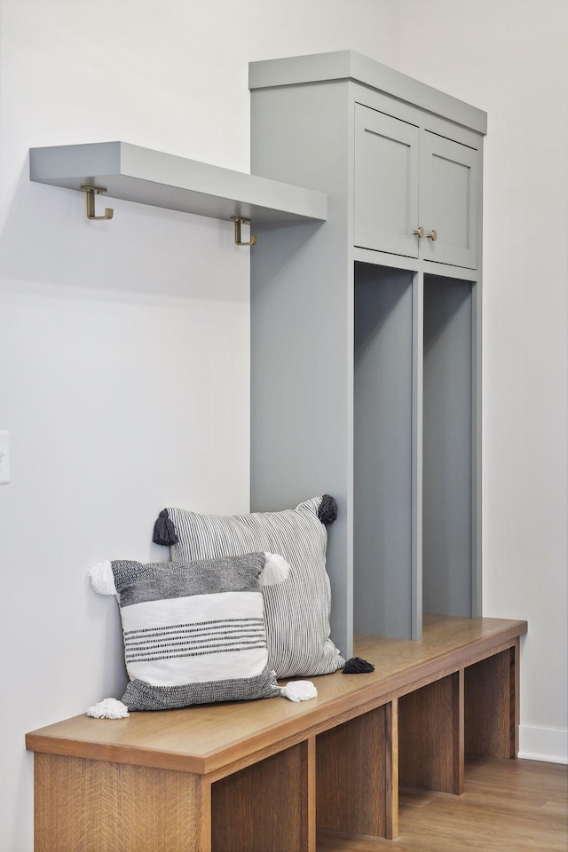 mudroom featuring light wood-type flooring