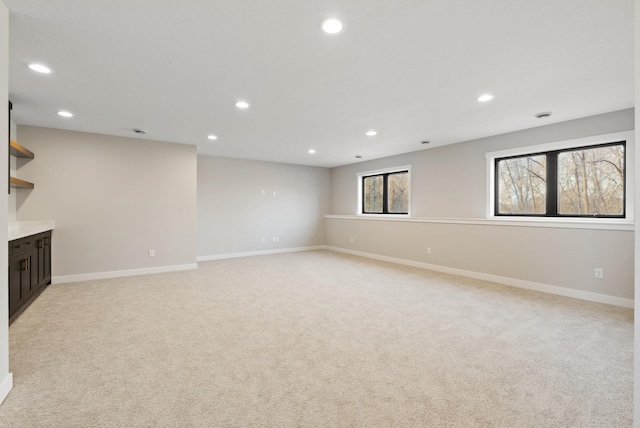 18436 56th Ct N, Plymouth, MN 55446 - basement featuring light colored carpet, recessed lighting, and baseboards