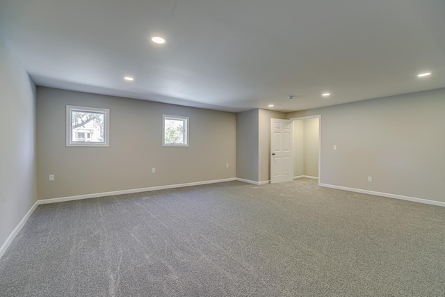 basement featuring carpet