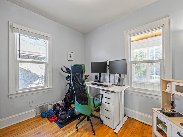 office featuring light hardwood / wood-style flooring