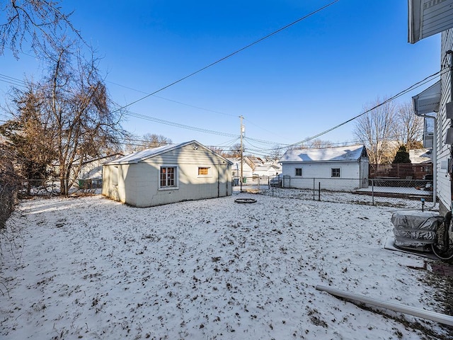 view of snow covered house