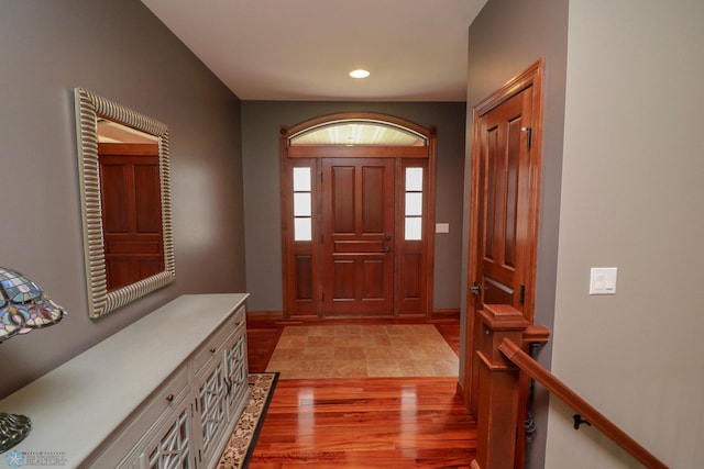 entryway featuring light hardwood / wood-style flooring