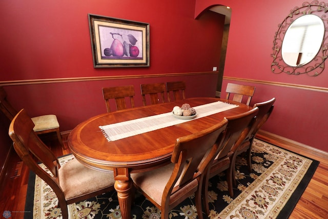 dining room featuring hardwood / wood-style flooring