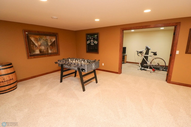 playroom featuring carpet flooring