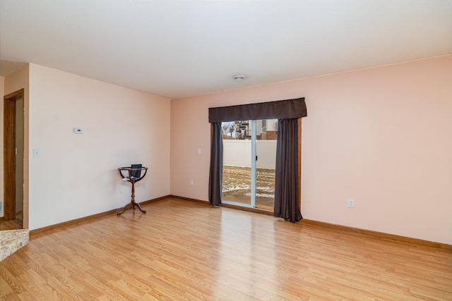 empty room featuring light wood-type flooring