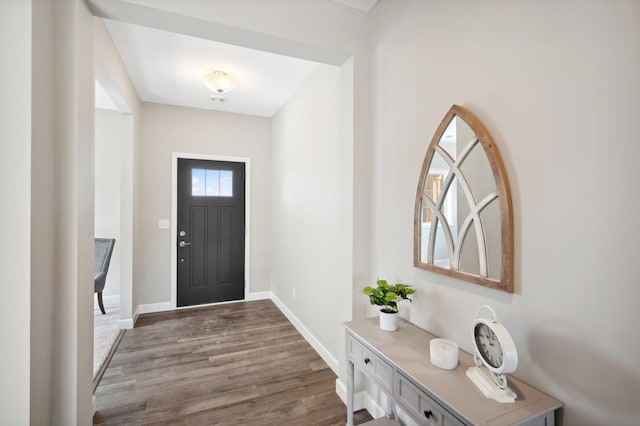 entrance foyer featuring dark hardwood / wood-style floors