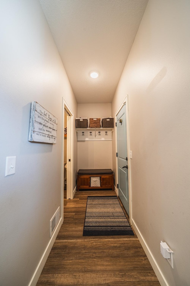 mudroom featuring dark hardwood / wood-style floors