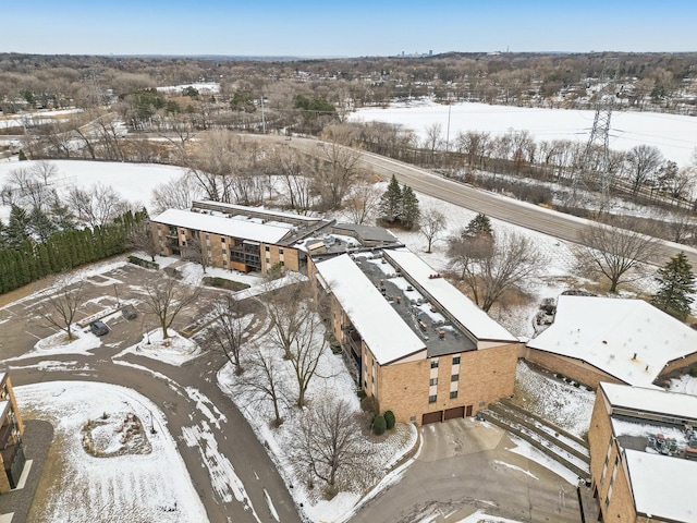 view of snowy aerial view