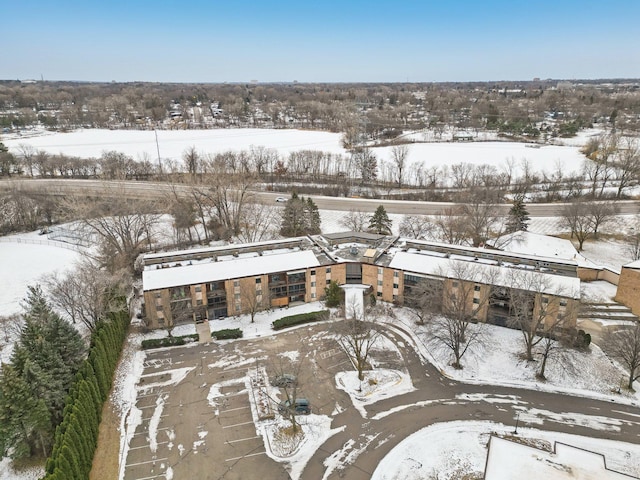 view of snowy aerial view