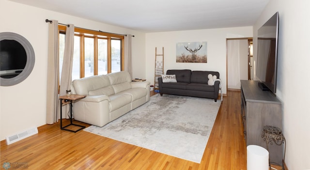 living room featuring wood-type flooring