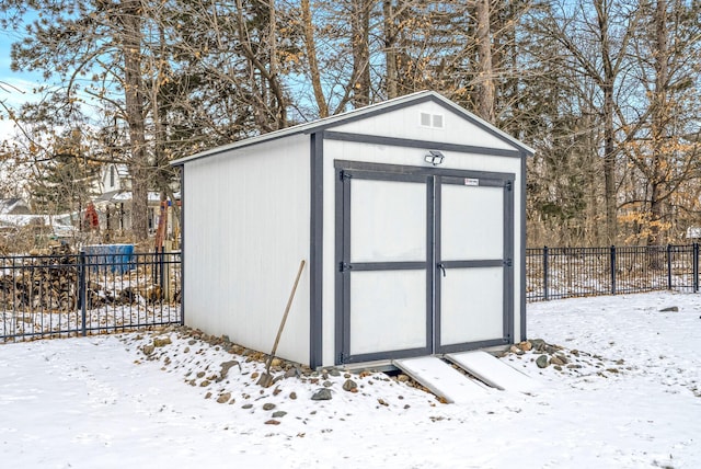 view of snow covered structure