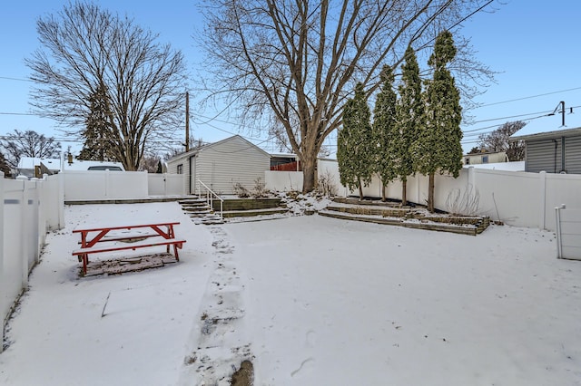 view of snowy yard