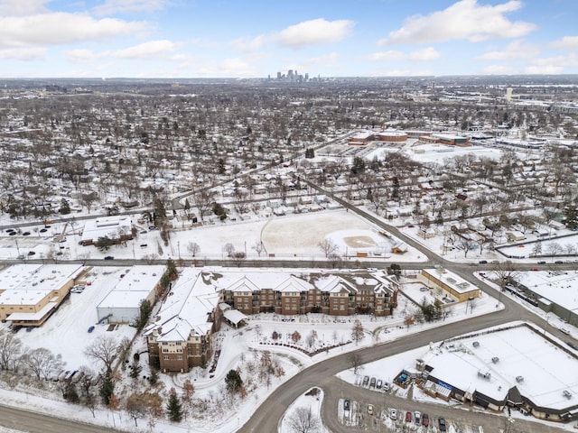 view of snowy aerial view