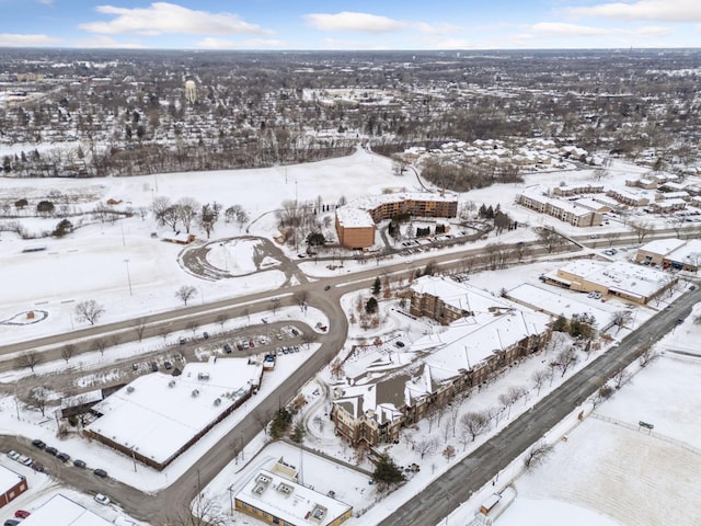 view of snowy aerial view