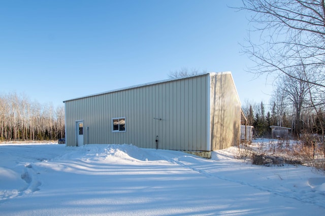 view of snow covered structure