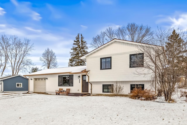 tri-level home featuring a garage