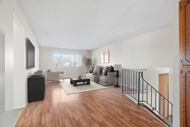 living room featuring light wood-type flooring