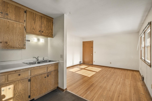 kitchen featuring sink and light wood-type flooring