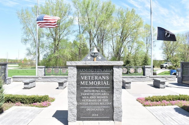 view of community sign