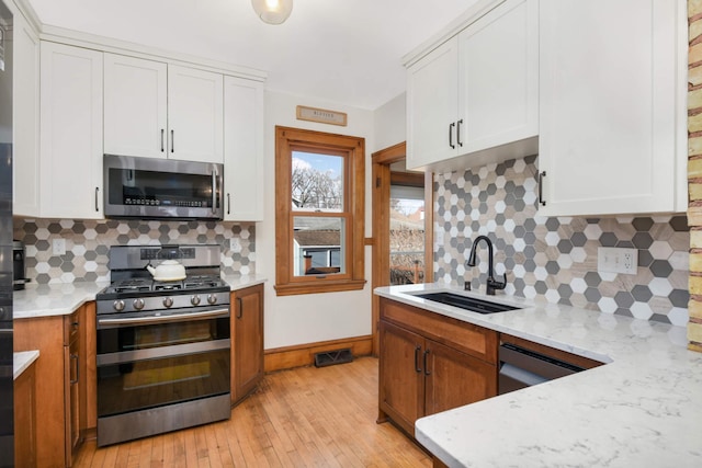 kitchen featuring white cabinetry, sink, and stainless steel appliances