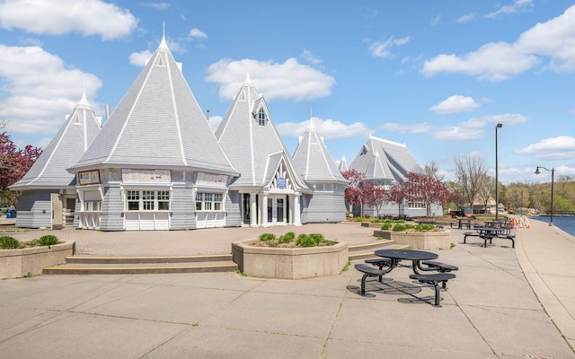 view of community with a patio