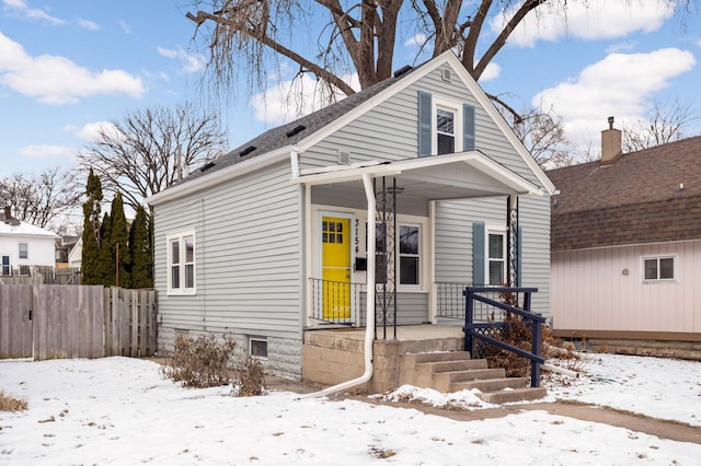 view of bungalow-style home