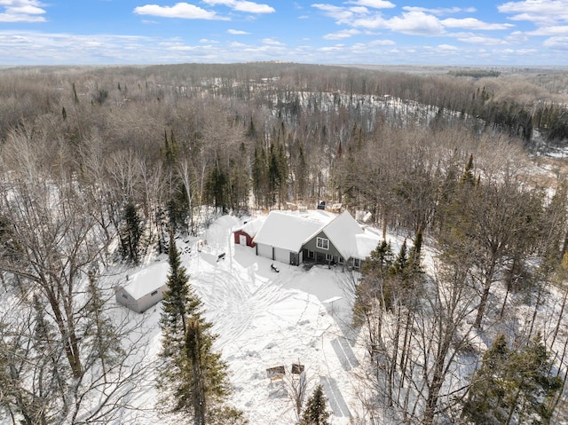 view of snowy aerial view