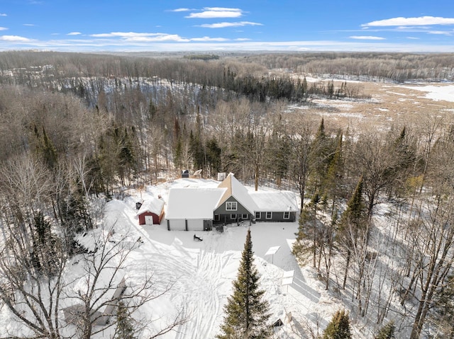 view of snowy aerial view