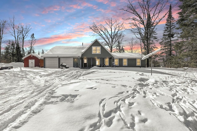 view of front of property with an attached garage