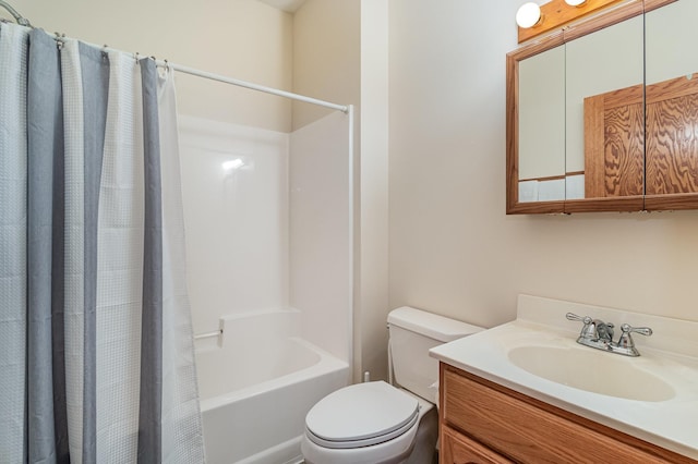 16331 Crosstown Blvd NW, Andover, MN 55304 - bathroom featuring toilet, vanity, and shower / tub combo with curtain