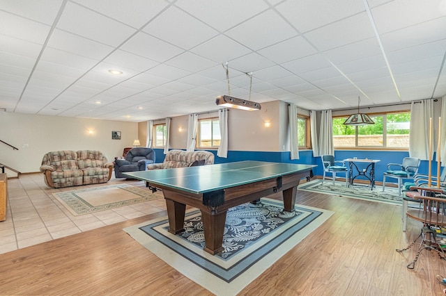 16331 Crosstown Blvd NW, Andover, MN 55304 - game room featuring wood finished floors, plenty of natural light, and a drop ceiling