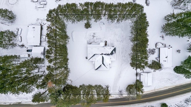 view of snowy aerial view