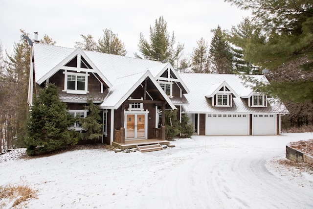 view of front of home with a garage