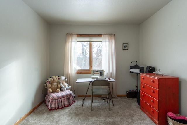 office area with light carpet