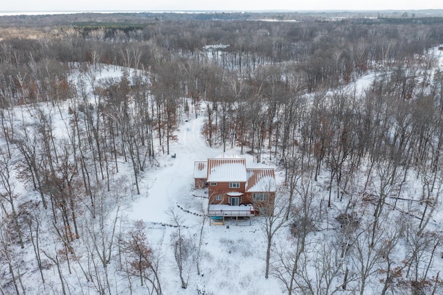 view of snowy aerial view