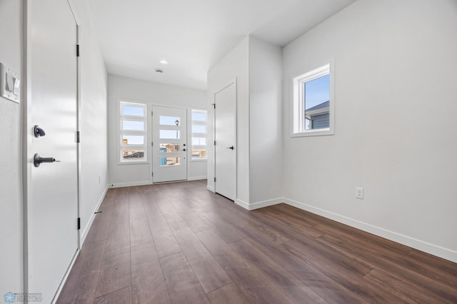 interior space featuring dark hardwood / wood-style flooring