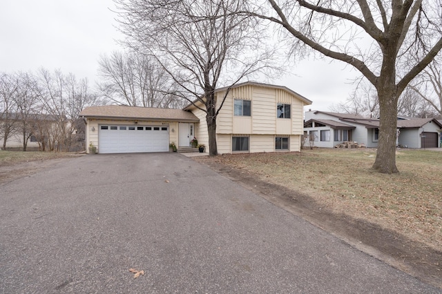 tri-level home with a garage