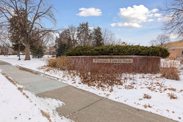 view of community sign