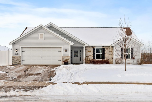 view of front facade with a garage