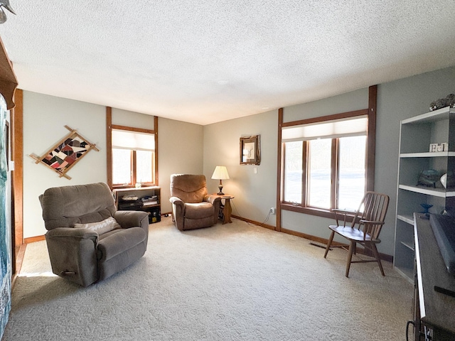 interior space featuring baseboards and a textured ceiling