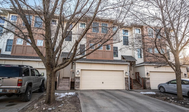 view of property featuring a garage